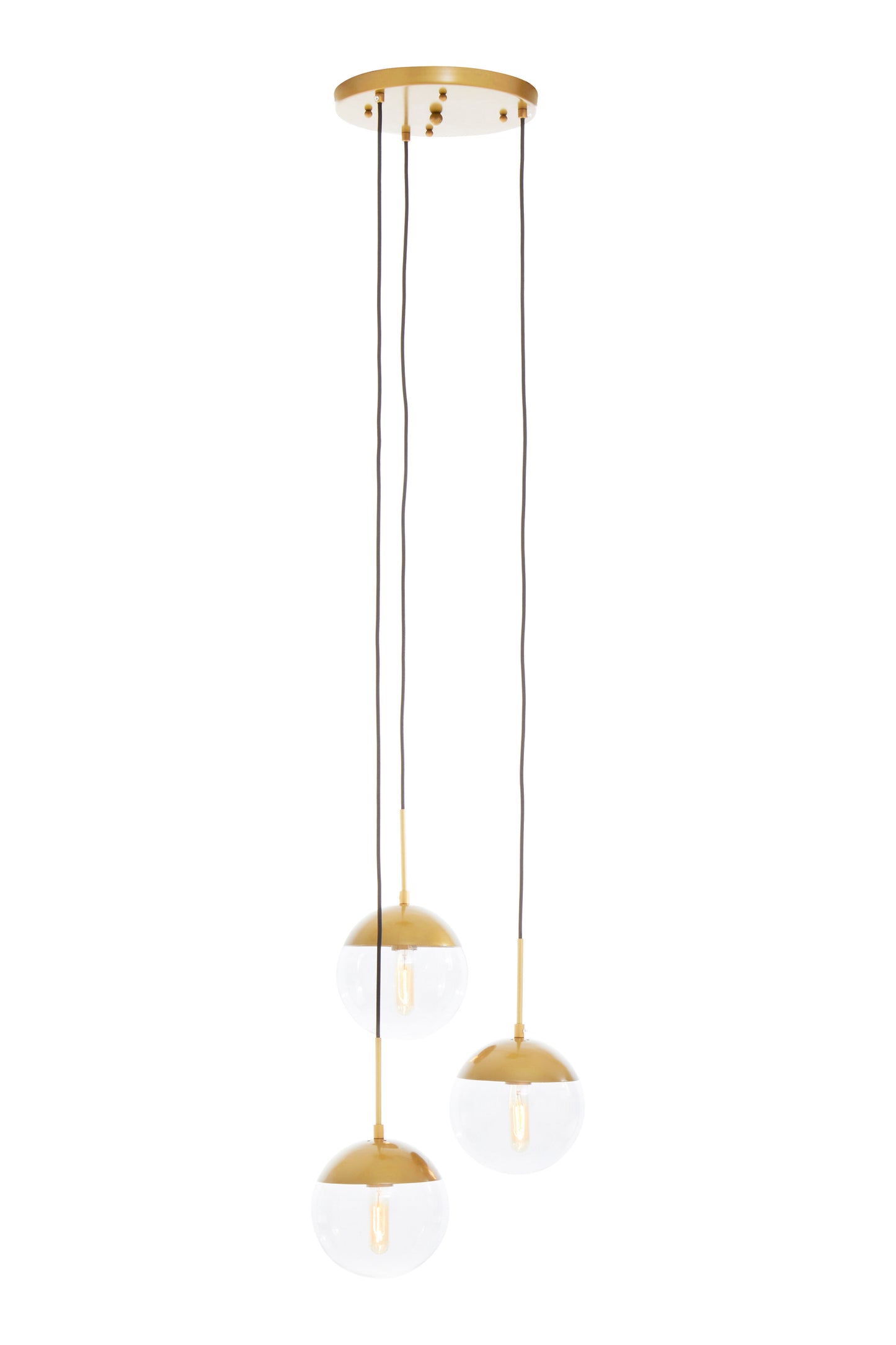 Revive Gold Finish 3 Bulb Pendant Light