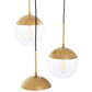 Revive Gold Finish 3 Bulb Pendant Light