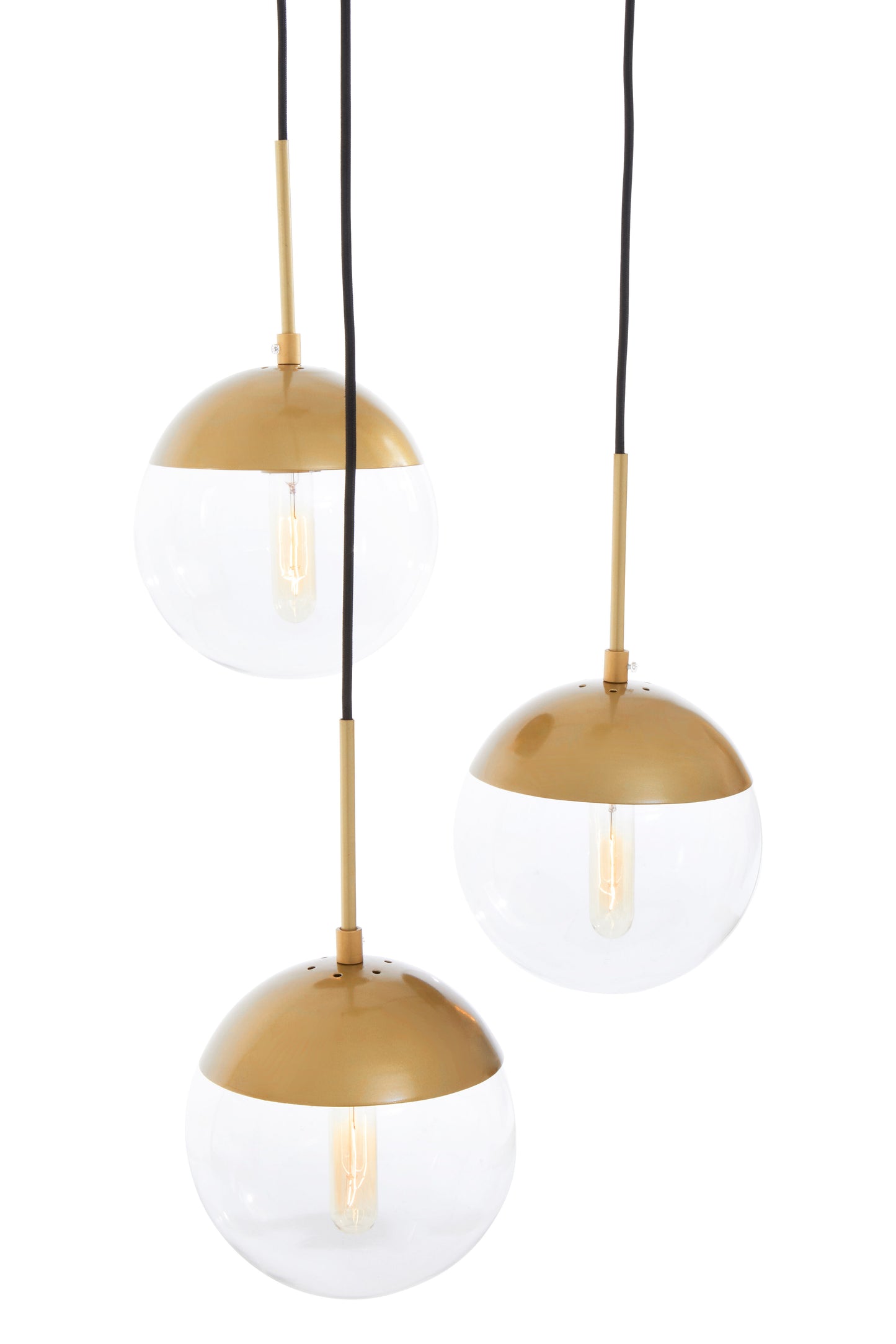 Revive Gold Finish 3 Bulb Pendant Light