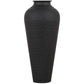 Matt Black Hammered Vase With Lid