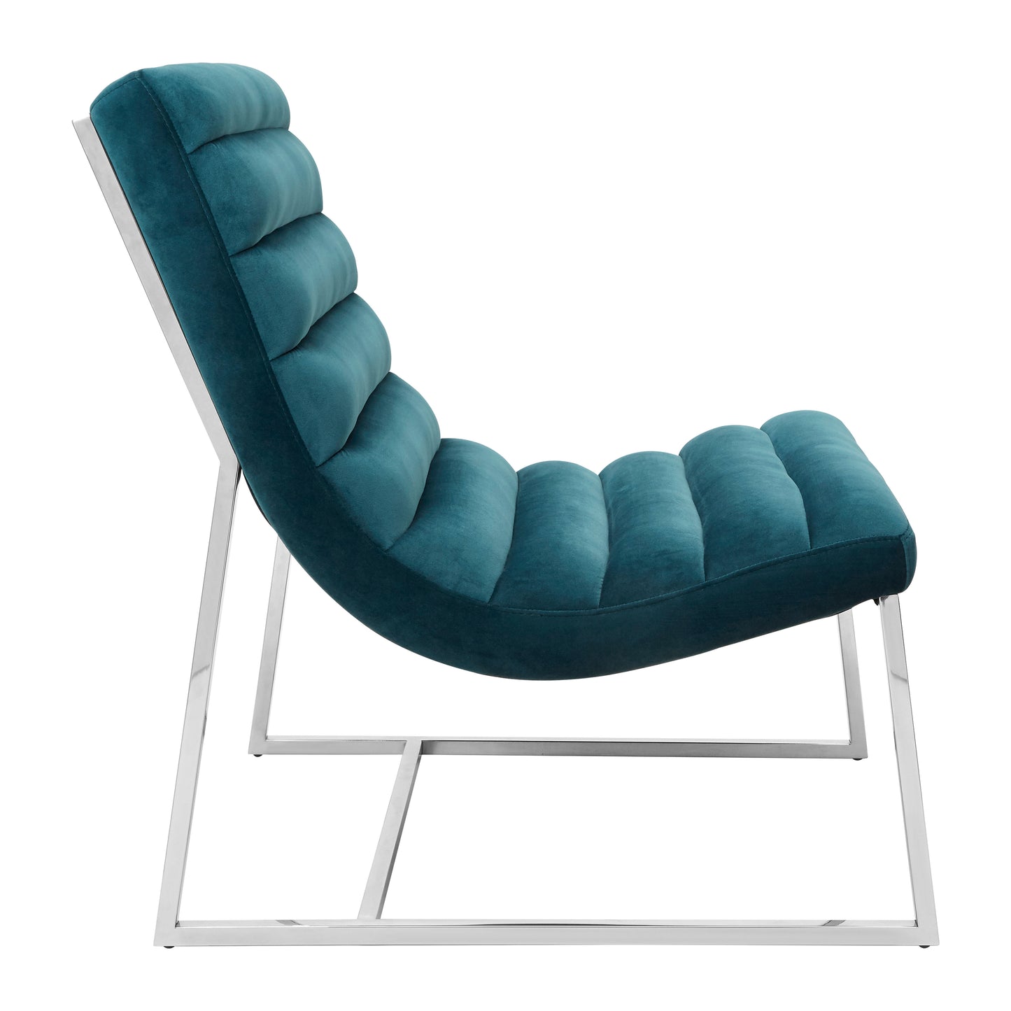 Vogue Teal Velvet Curved Cocktail Chair