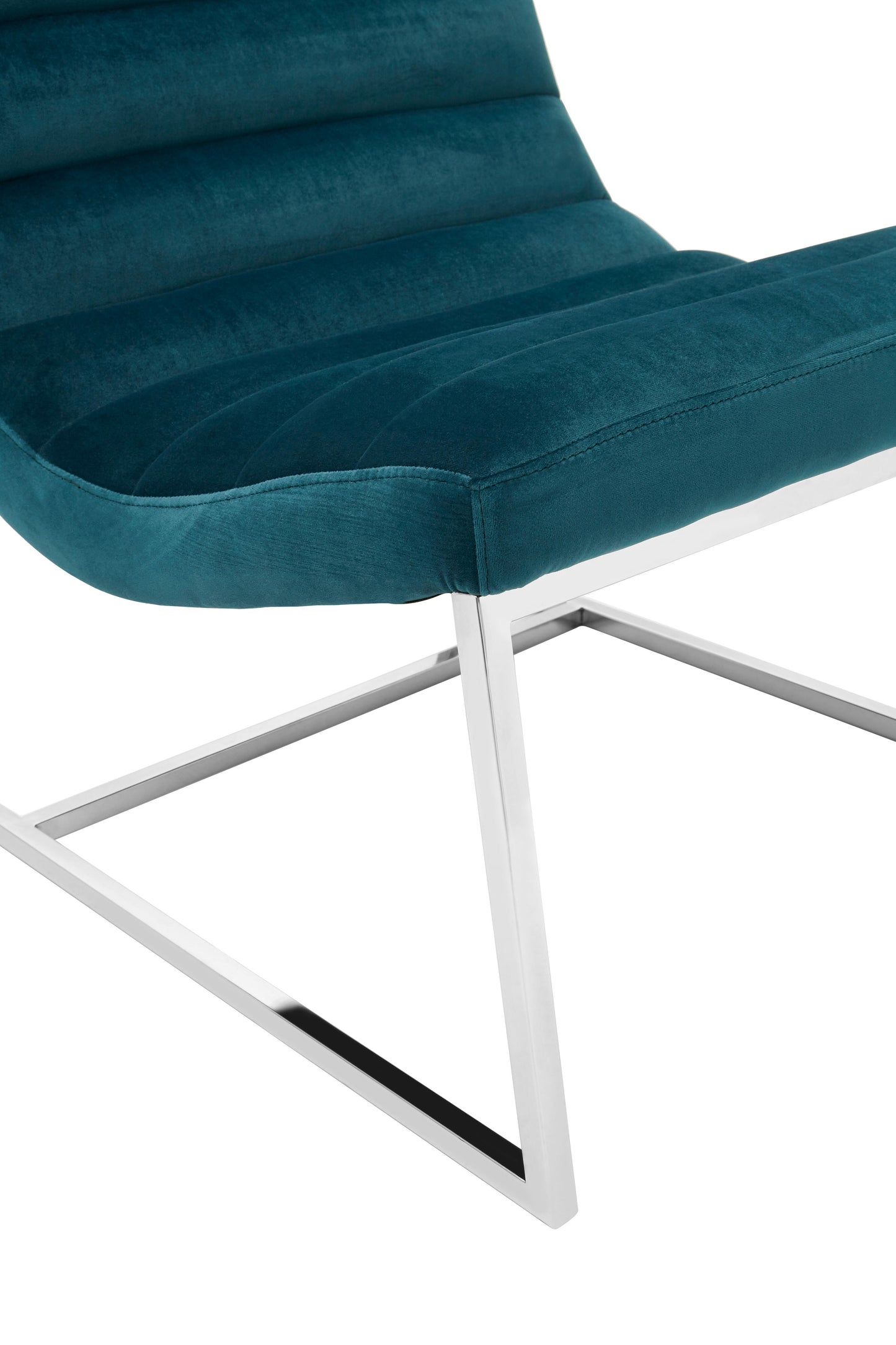 Vogue Teal Velvet Curved Cocktail Chair