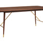 Kenso Walnut Wood And Brass Finish Dining Table