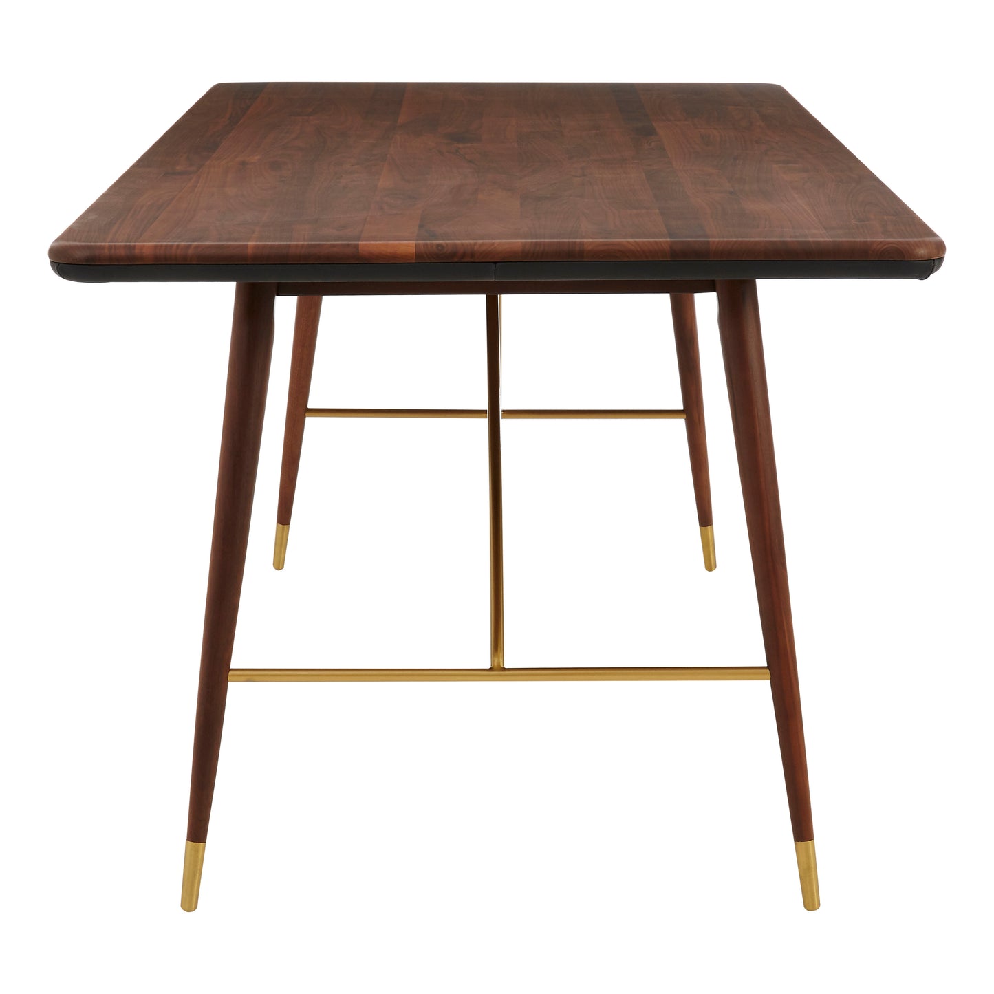 Kenso Walnut Wood And Brass Finish Dining Table