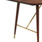 Kenso Walnut Wood And Brass Finish Dining Table