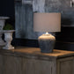 Hill Interiors Amalfi Grey Table Lamp With Linen Shade