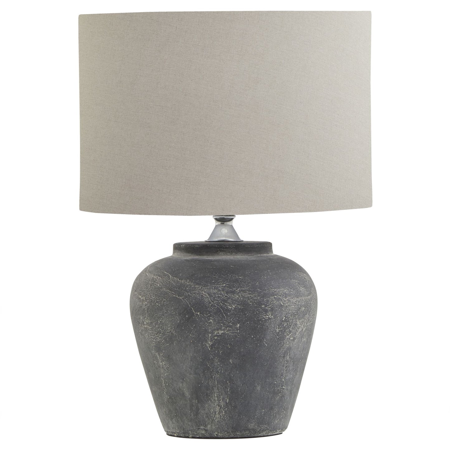 Hill Interiors Amalfi Grey Table Lamp With Linen Shade