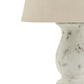 Hills Interiors Darcy Antique White Pillar Table Lamp With Linen Shade