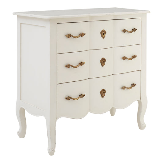 Loire 3 Drawer White Chest