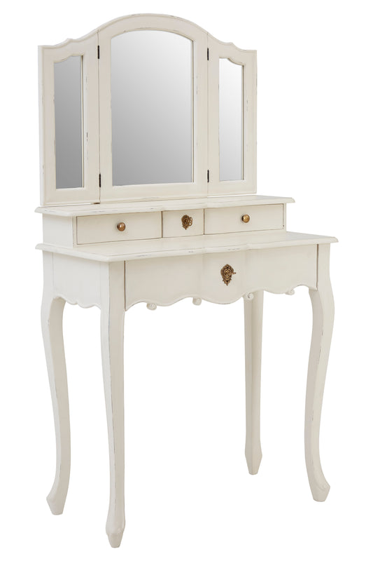 Loire Dressing Table With Mirror White