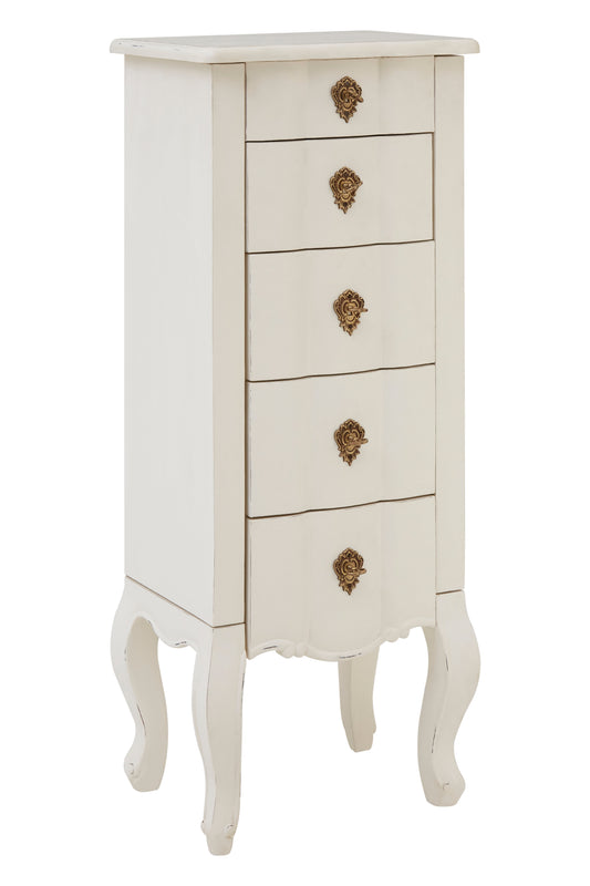 Loire 5 Drawer Small Chest White