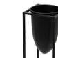 Hill Interiors Matt Black Bullet Planter On Black Frame