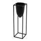 Hill Interiors Matt Black Bullet Planter On Black Frame