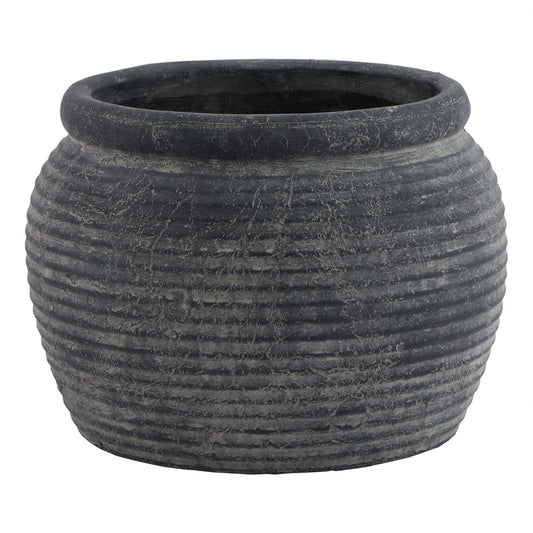 Amalfi Grey Rimmed Large Plant Pot