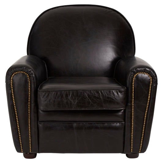 Victor Black Leather Classic Armchair