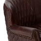 Victor Coffee Leather Winged Armchair