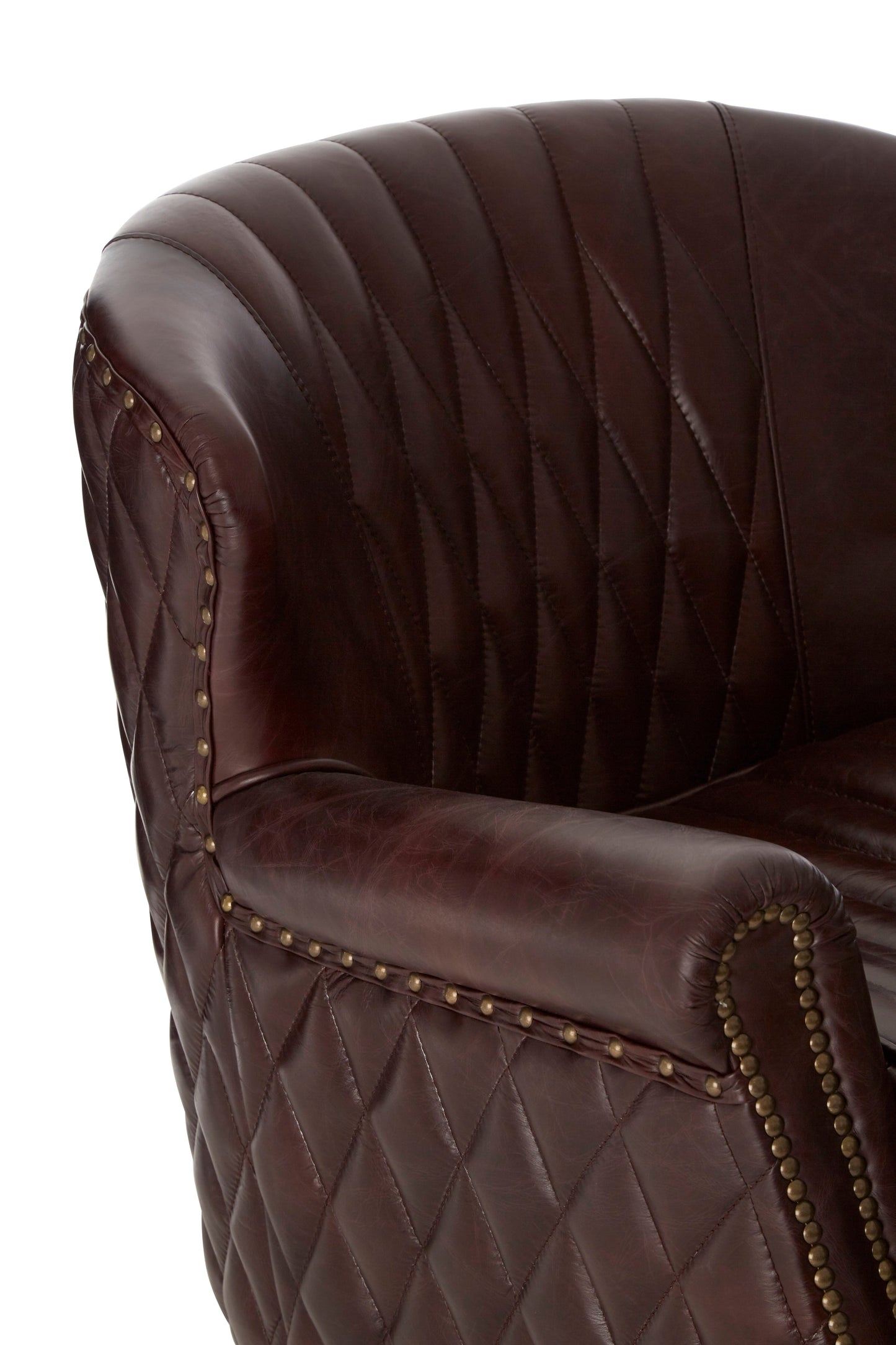 Victor Coffee Leather Winged Armchair