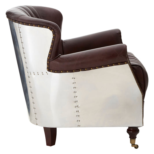 Victor Coffee Leather Armchair