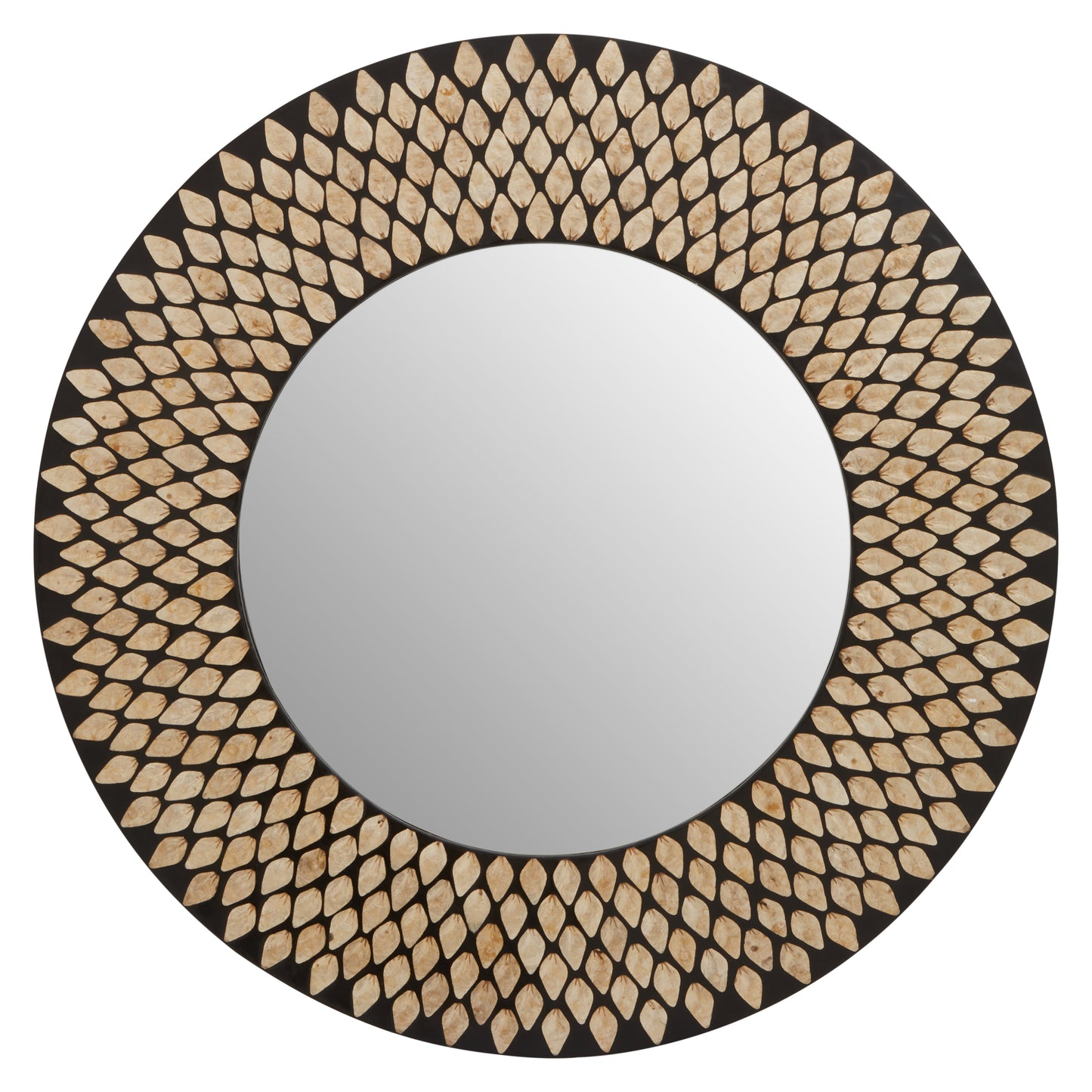 Palu Black And Gold Shell Wall Mirror