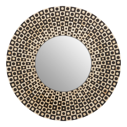 Palu Square Hole Black And Gold Wall Mirror