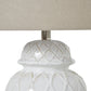 White Ceramic Ginger Jar Lamp With Linen Shade