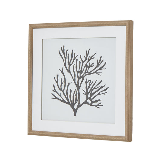 Reef Coral Art Mounted In Beaded Frame