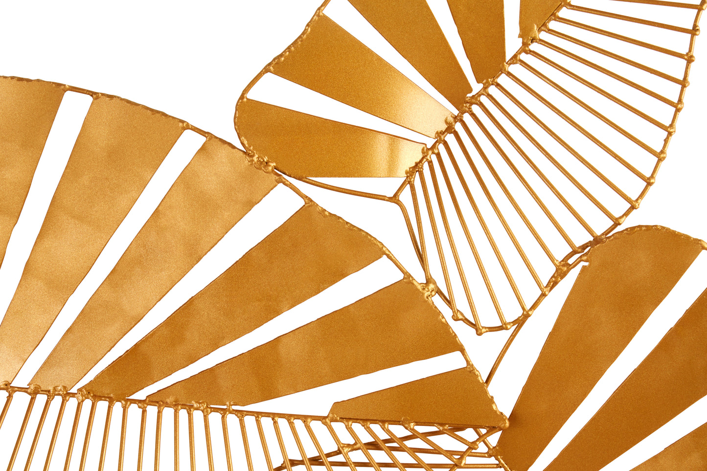 Zania Warm Gold Finish Leaf Art