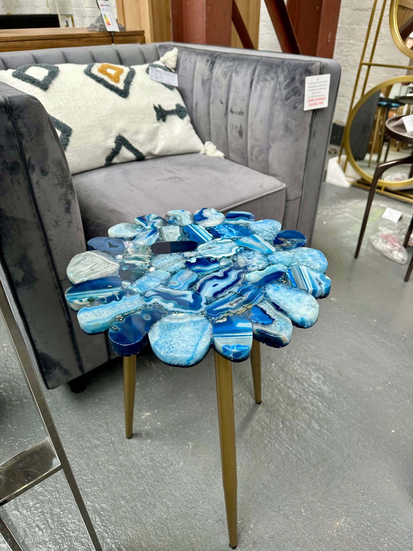 Myra Blue Agate End Table