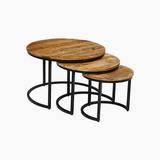 Faye Trio OF Mango Wood Nesting Tables