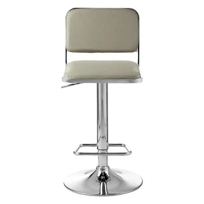 Stockholm Light Grey Seat And Chrome Base Bar Stool