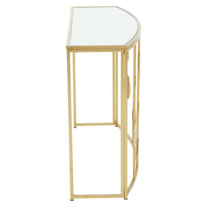 Farran Gold Finish Console Table With Mirror