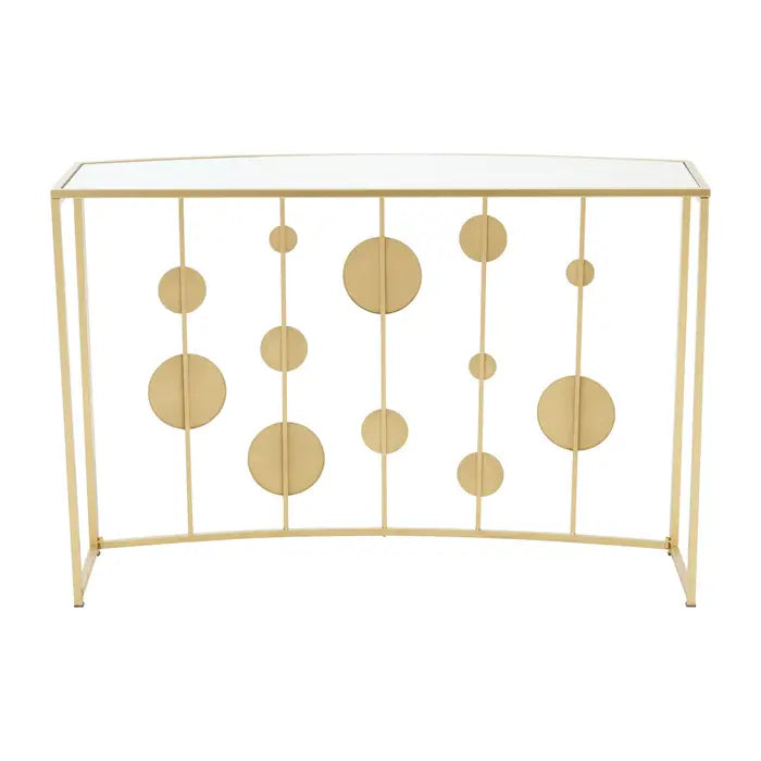 Farran Gold Finish Console Table With Mirror