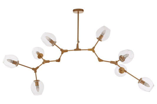 Abira Light Gold 8 Arm Pendant Lamp