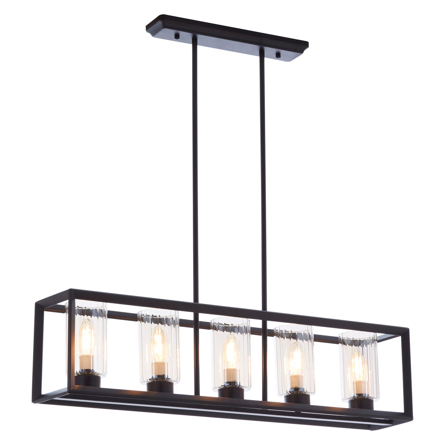 Aliko 5 Bulb Matte Black Ceiling Light