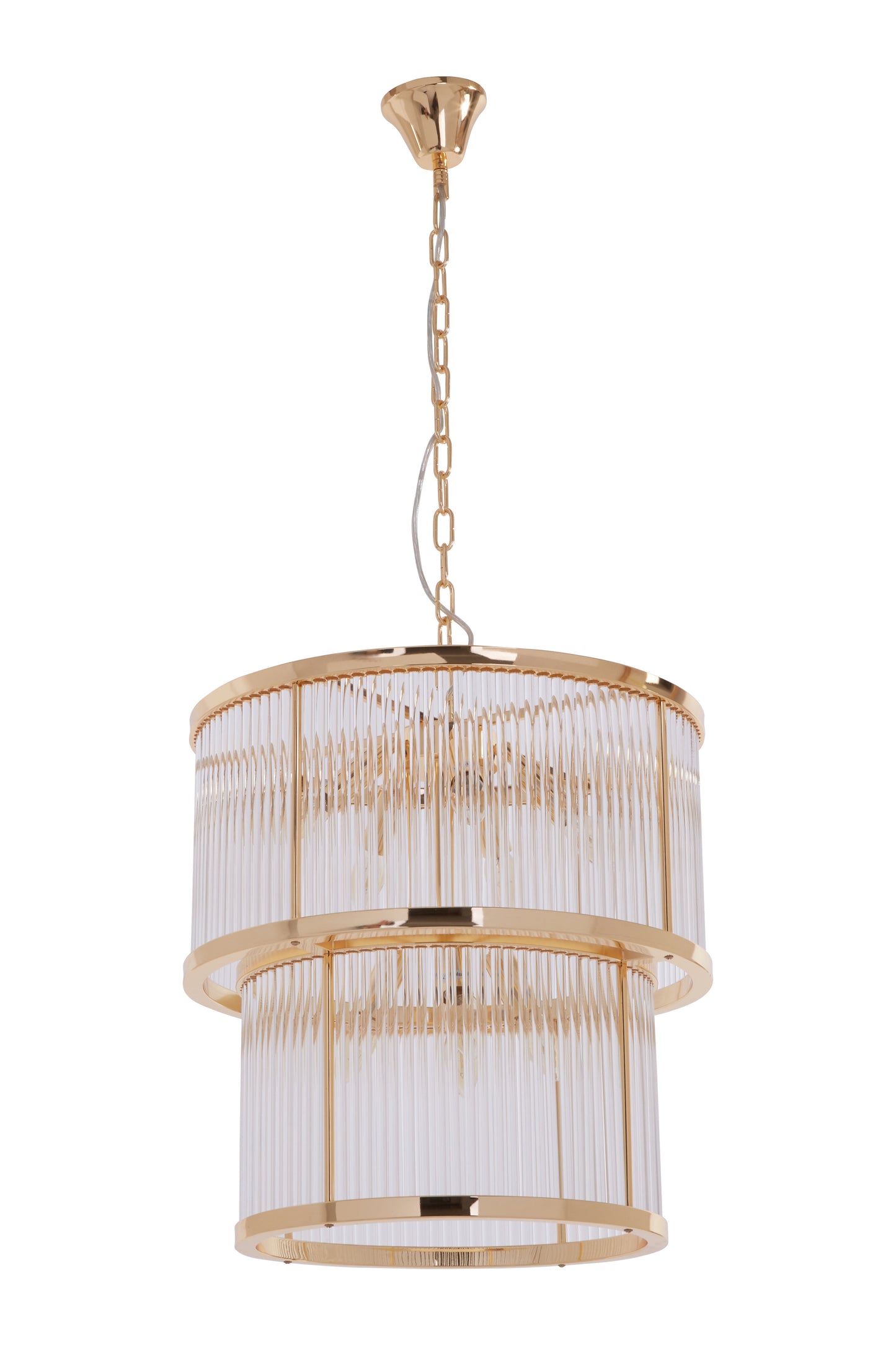 Salasco 2 Tier Gold Finish Glass Chandelier