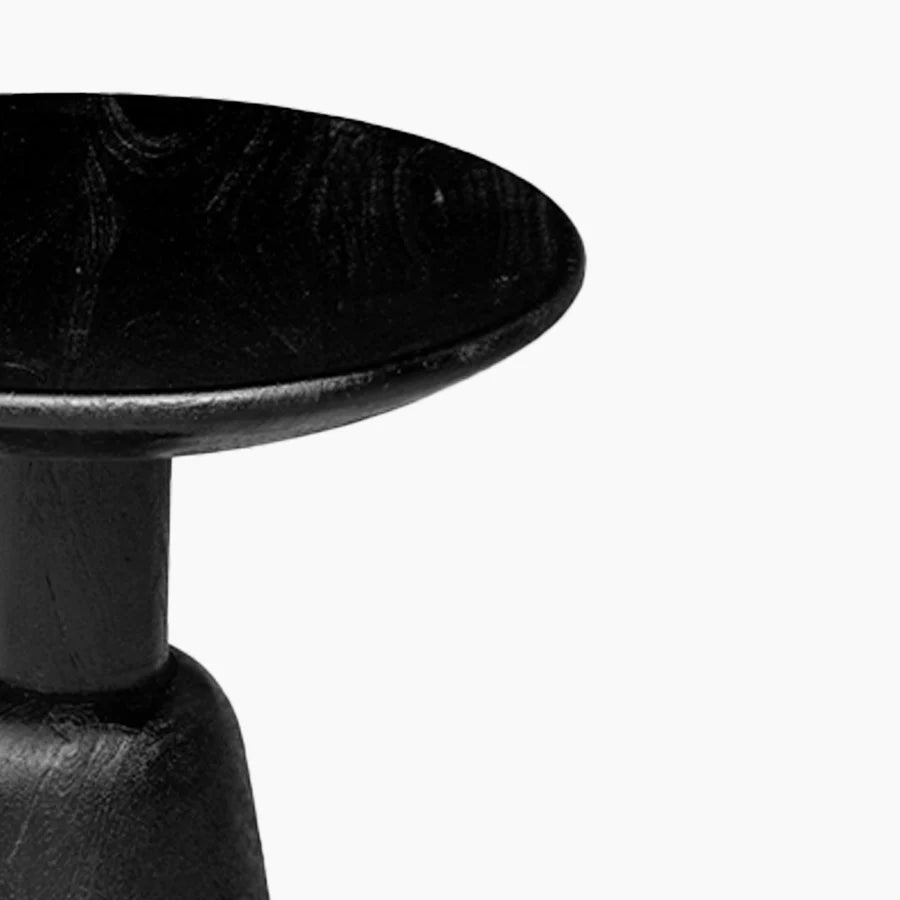 Agatha Sculptural Wooden End Table In Black