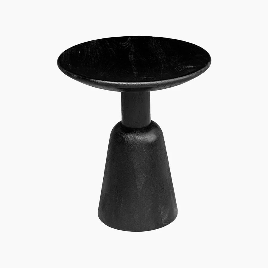 Agatha Sculptural Wooden End Table In Black