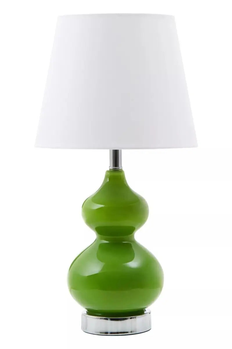 Heidy Light Green Glass Table Lamp with Chrome Base