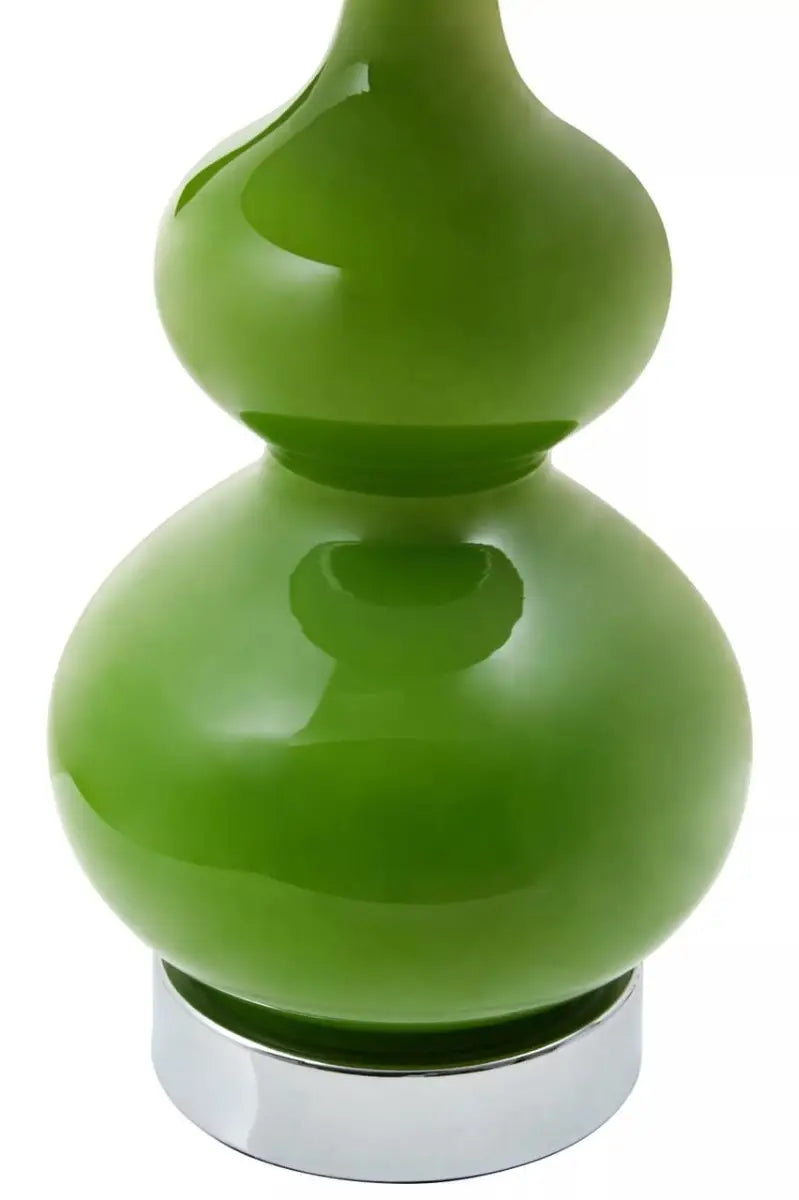 Heidy Light Green Glass Table Lamp with Chrome Base