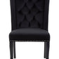 Kensington Townhouse Black Velvet Dining Chair with Dark Legs