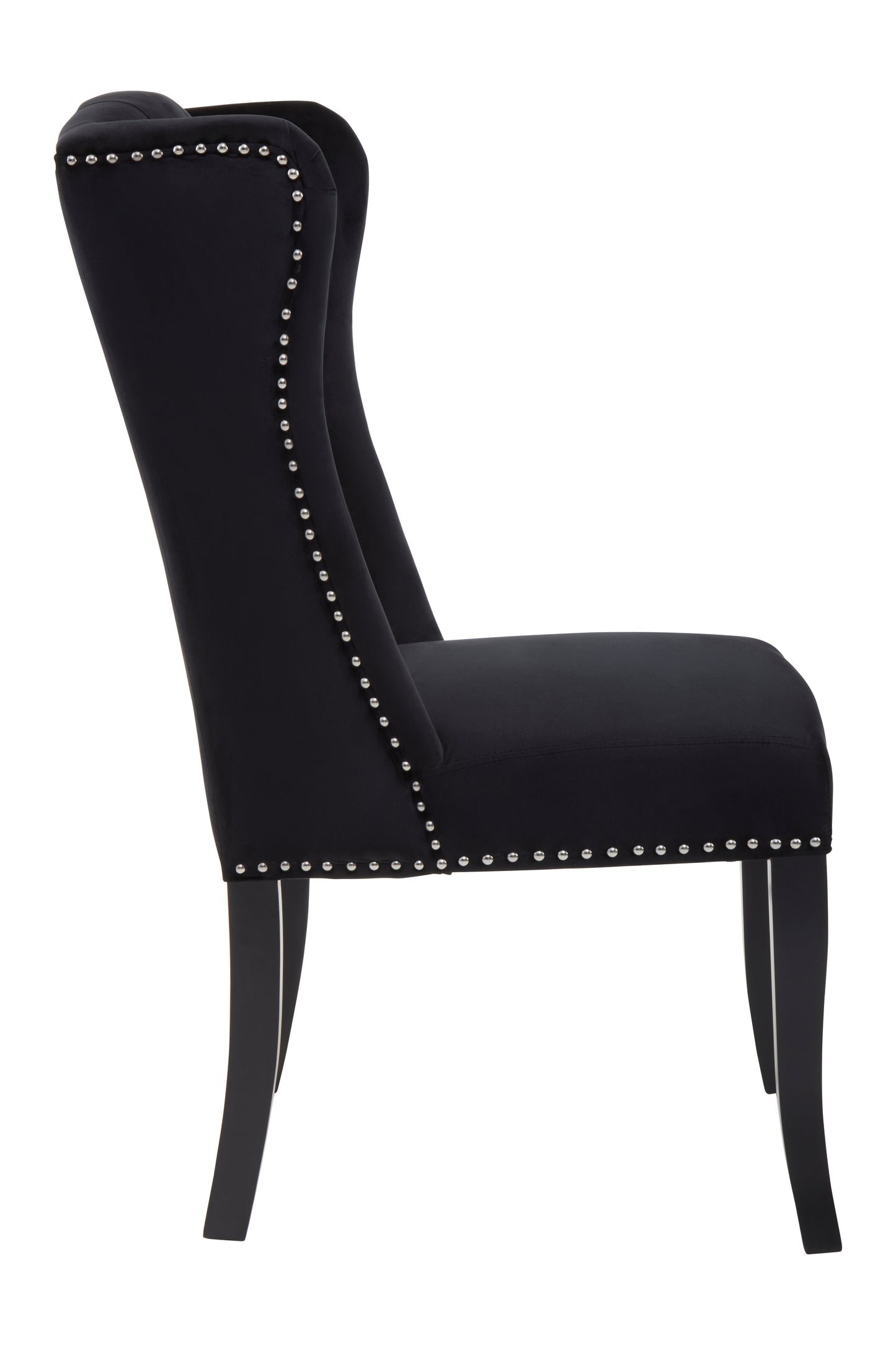 Kensington Townhouse Black Velvet Dining Chair with Dark Legs