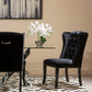 Kensington Townhouse Black Velvet Dining Chair with Dark Legs