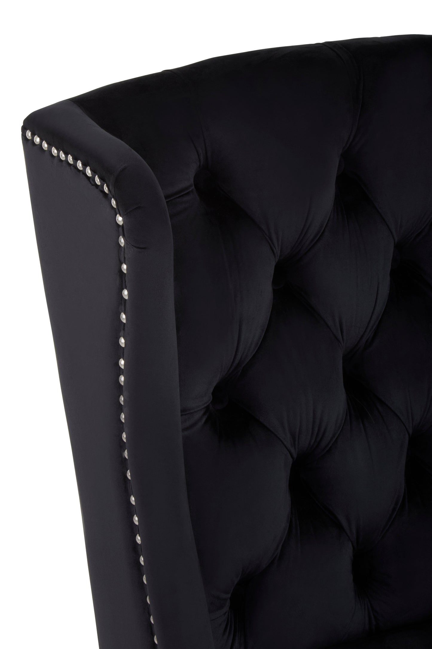 Kensington Townhouse Black Velvet Dining Chair with Dark Legs