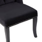 Kensington Townhouse Black Velvet Dining Chair with Dark Legs