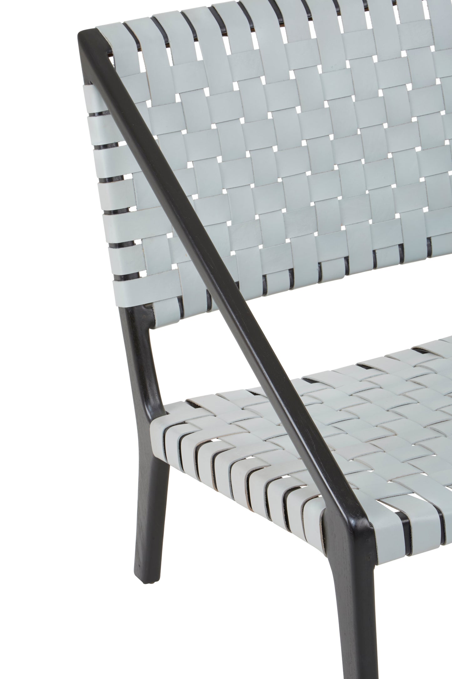 Kendari Grey Leather Woven Chair