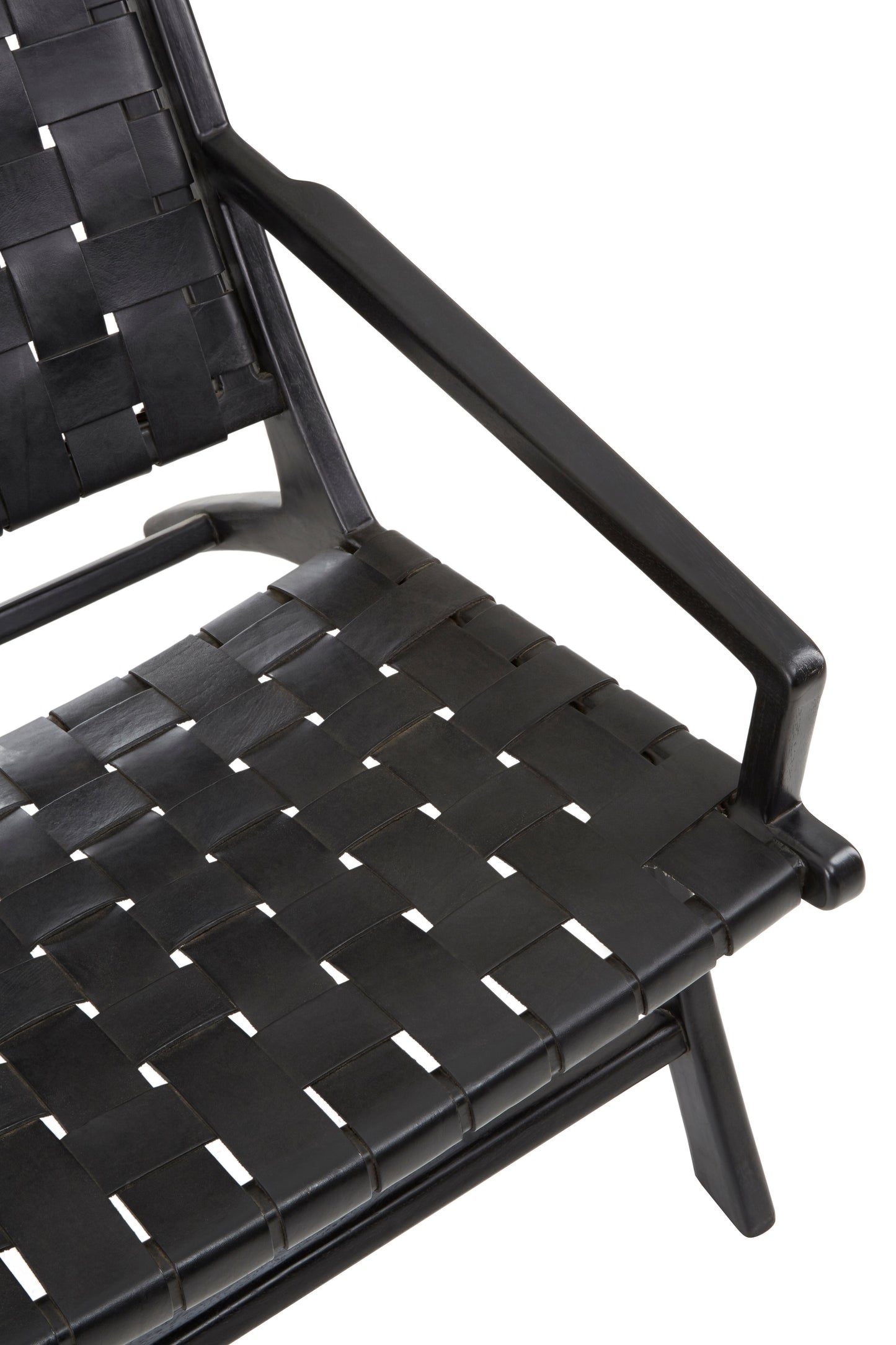 Kendari Black Leather Woven Chair