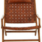 Kendari Teak Wood And Leather Chair