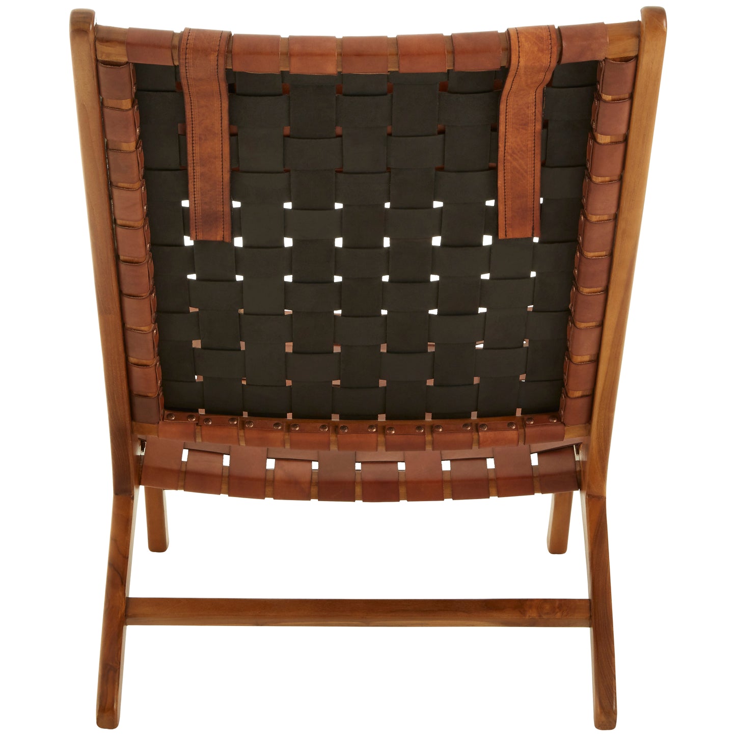 Kendari Teak Wood And Leather Chair