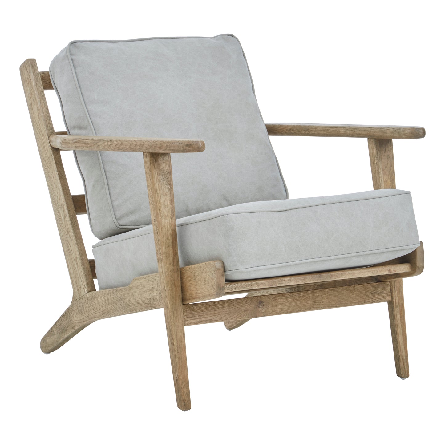 Harry Grey Linen oak frame Armchair