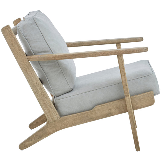 Harry Grey Linen oak frame Armchair